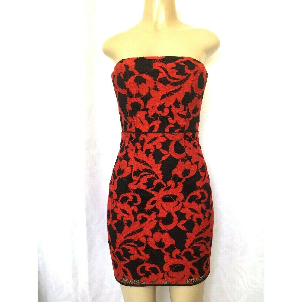 DVF Diane Von Furstenberg Walker Lace Dress Red 2 - Picture 4 of 10